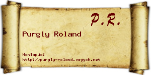 Purgly Roland névjegykártya